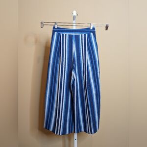 ASOS Blue Striped Cropped Wide Leg Pants 4 NWOT